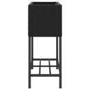 plantekasse med hylde polyrattan sort