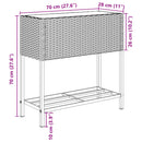 plantekasse med hylde polyrattan sort