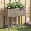 plantekasse med hylde polyrattan grå