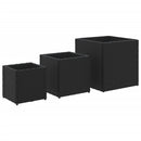 plantekasser 3 stk. polyrattan sort
