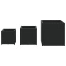 plantekasser 3 stk. polyrattan sort