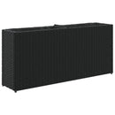plantekasse med 2 krukker 90x20x40 cm polyrattan sort