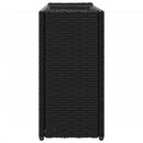 plantekasse med 2 krukker 90x20x40 cm polyrattan sort