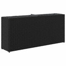 plantekasse med 2 krukker 90x20x40 cm polyrattan sort