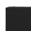 plantekasse med 2 krukker 90x20x40 cm polyrattan sort