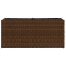 plantekasse med 2 krukker 90x20x40 cm polyrattan brun