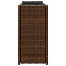 plantekasse med 2 krukker 90x20x40 cm polyrattan brun