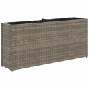 plantekasse med 2 krukker 90x20x40 cm polyrattan brun