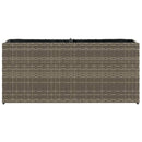 plantekasse med 2 krukker 90x20x40 cm polyrattan brun