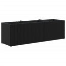 plantekasse med 3 krukker 105x30x32 cm polyrattan sort