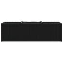 plantekasse med 3 krukker 105x30x32 cm polyrattan sort