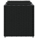 plantekasse med 3 krukker 105x30x32 cm polyrattan sort