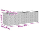 plantekasse med 3 krukker 105x30x32 cm polyrattan sort