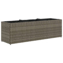 plantekasse med 3 krukker 105x30x32 cm polyrattan grå