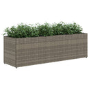 plantekasse med 3 krukker 105x30x32 cm polyrattan grå
