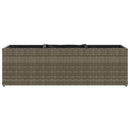 plantekasse med 3 krukker 105x30x32 cm polyrattan grå