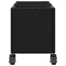 plantekasse med hjul og 3 krukker 107x32x38 cm polyrattan sort
