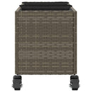plantekasse med hjul og 3 krukker 107x32x38 cm polyrattan grå
