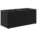 plantekasse med hjul og 2 krukker 72x30x32 cm polyrattan sort