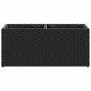 plantekasse med hjul og 2 krukker 72x30x32 cm polyrattan sort
