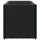 plantekasse med hjul og 2 krukker 72x30x32 cm polyrattan sort