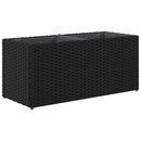 plantekasse med hjul og 2 krukker 72x30x32 cm polyrattan sort