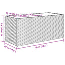 plantekasse med hjul og 2 krukker 72x30x32 cm polyrattan sort