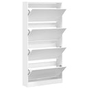 skoskab med 4 vippeskuffer 80x21x163,5 cm hvid