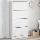 skoskab med 4 vippeskuffer 80x21x163,5 cm hvid