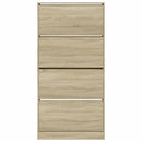 skoskab med 4 vippeskuffer 80x21x163,5 cm sonoma-eg