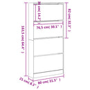 skoskab med 4 vippeskuffer 80x21x163,5 cm sonoma-eg