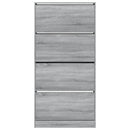 skoskab med 4 vippeskuffer 80x21x163,5 cm grå sonoma-eg