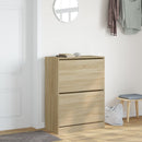 skoskab med 2 vippeskuffer 80x42x108 cm sonoma-eg