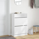 skoskab med 2 vippeskuffer 80x34x116 cm hvid