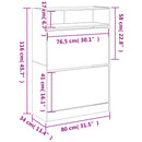 skoskab med 2 vippeskuffer 80x34x116 cm hvid
