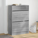 skoskab med 2 vippeskuffer 80x34x116 cm grå sonoma-eg
