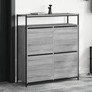 skoskab med 4 vippeskuffer 100x34x112 cm grå sonoma-eg