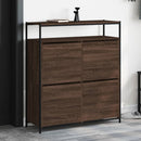 skoskab med 4 vippeskuffer 100x34x112 cm brun egetræsfarve
