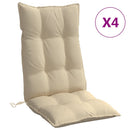 stolehynder m. høj ryg 4 stk. oxfordstof beige
