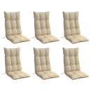 stolehynder m. høj ryg 6 stk. oxfordstof beige