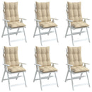 stolehynder m. høj ryg 6 stk. oxfordstof beige