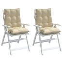 stolehynde med lav ryg 2 stk. oxfordstof beige