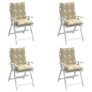 stolehynde med lav ryg 4 stk. oxfordstof beige