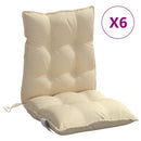 stolehynde med lav ryg 6 stk. oxfordstof beige