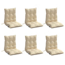 stolehynde med lav ryg 6 stk. oxfordstof beige