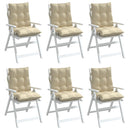 stolehynde med lav ryg 6 stk. oxfordstof beige