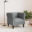 Chesterfield-sofastol stof lysegrå