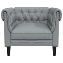 Chesterfield-sofastol stof lysegrå