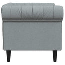 Chesterfield-sofastol stof lysegrå