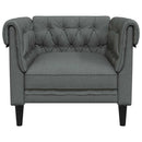 Chesterfield-sofastol stof mørkegrå